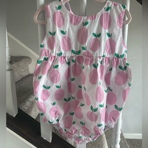 James and Lottie plum print baby girls romper